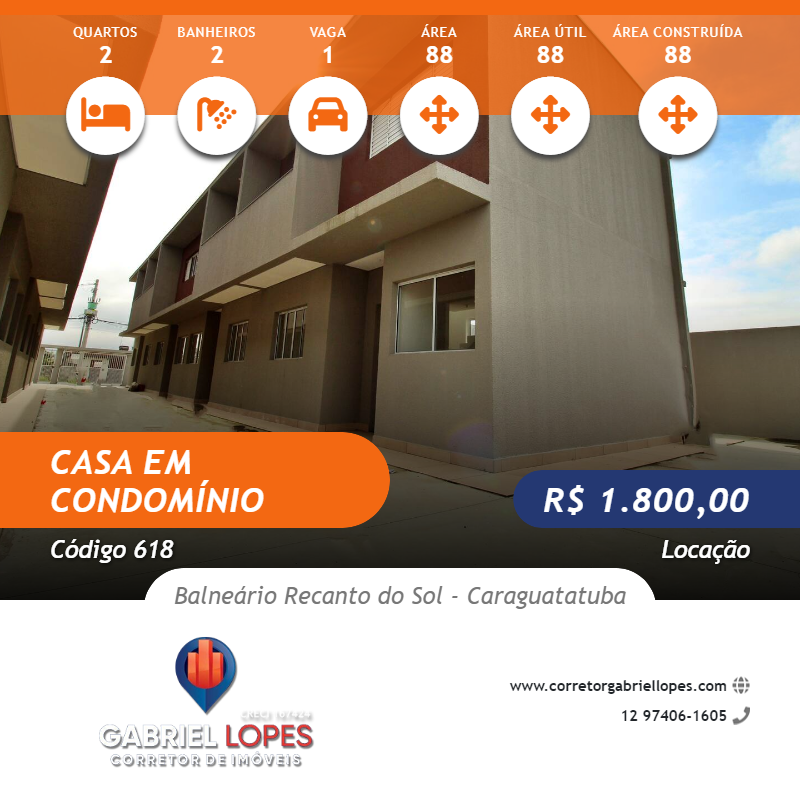 Casa de Condomínio para alugar com 2 quartos, 88m² - Foto 1